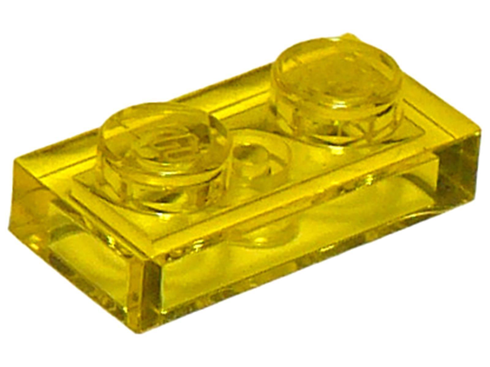 Lego® 100x 1x2 dosky 3023 - Doska Trans - žltá - Trans-Yellow
