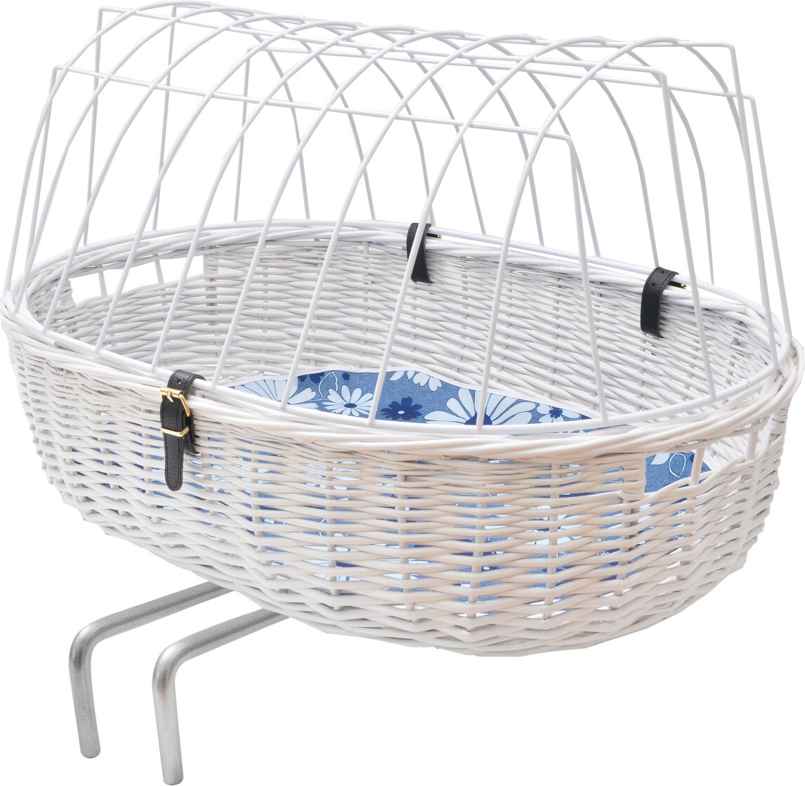 Aumüller Fahrrad-Tierkorb weiß, L: 68 cm - inkl. Klickfix, Steuerkopfmontage