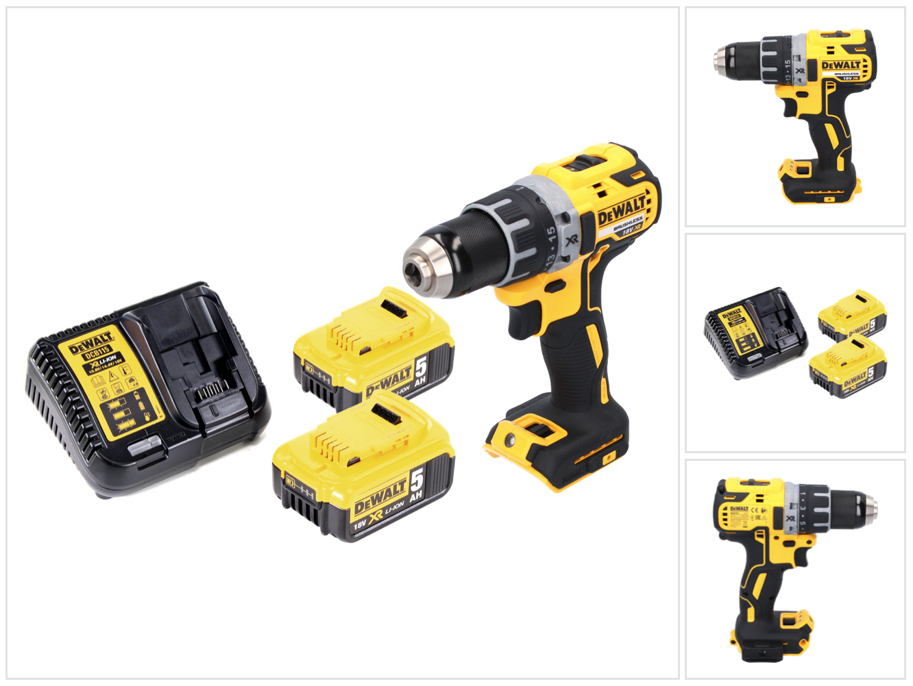 Akumulátorový vŕtací skrutkovač DeWalt DCD 791 P2 18 V 70 Nm + 2x akumulátor 5,0 Ah + nabíjačka