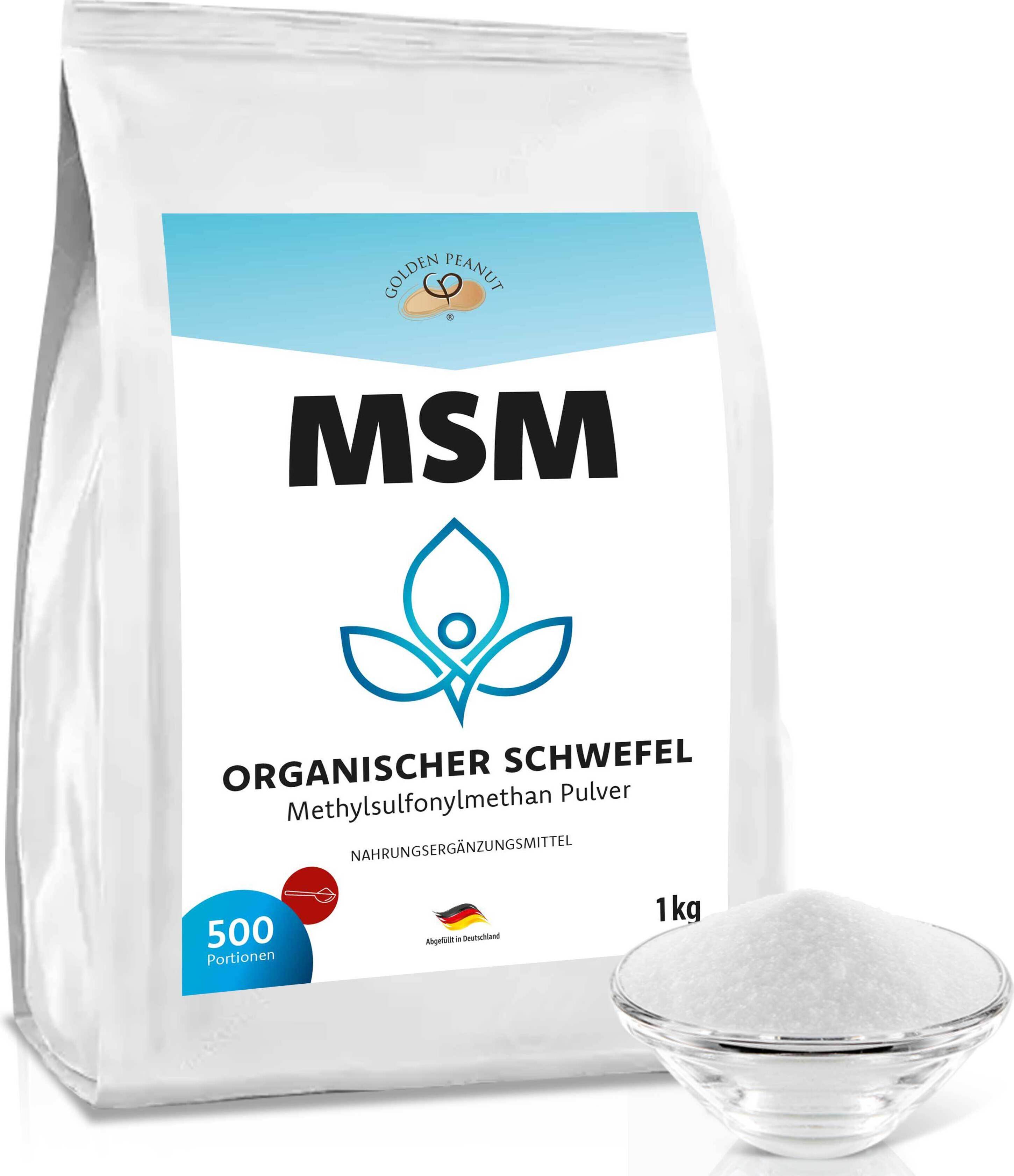 GOLDEN PEANUT MSM Methylsulfonylmethan Pulver 1 kg - Reinheitsgrad 99,92%, organische Schwefelverbindung 11064-01