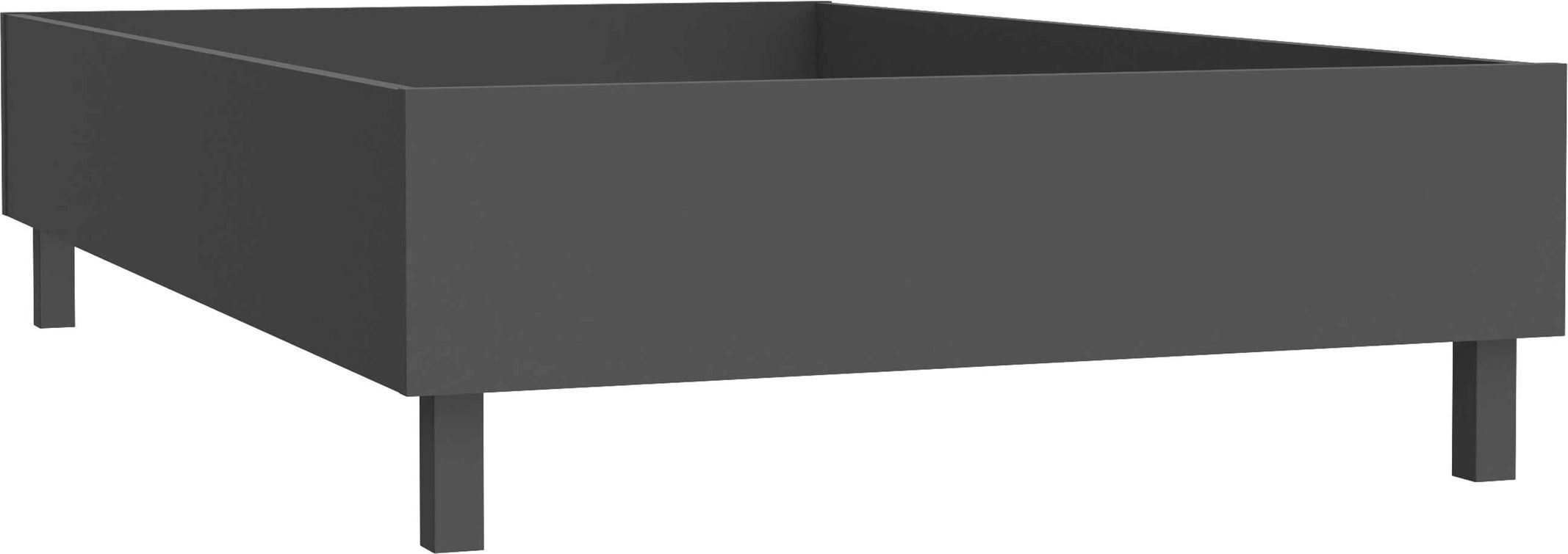 Bett Jugendbett CLARITUDO 120 x 200 cm Optik: Dunkelgrau, von Forte CXT L 1122-U27