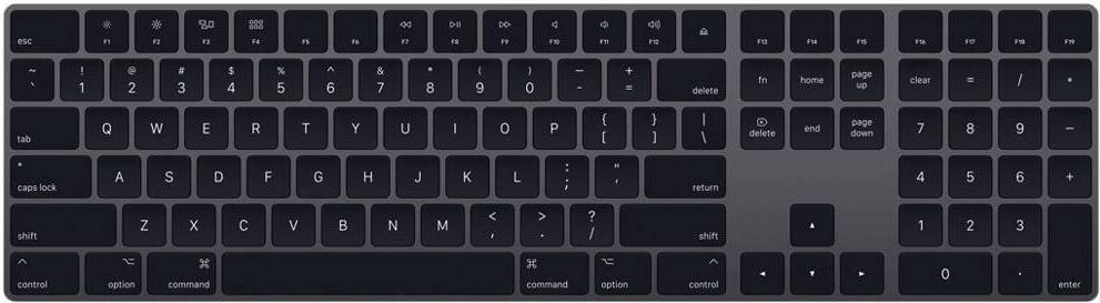 Tastatur Apple Magic Keyboard Nummernblock Schwarz QWERTY Dänisch Grau MRMH2DK/A