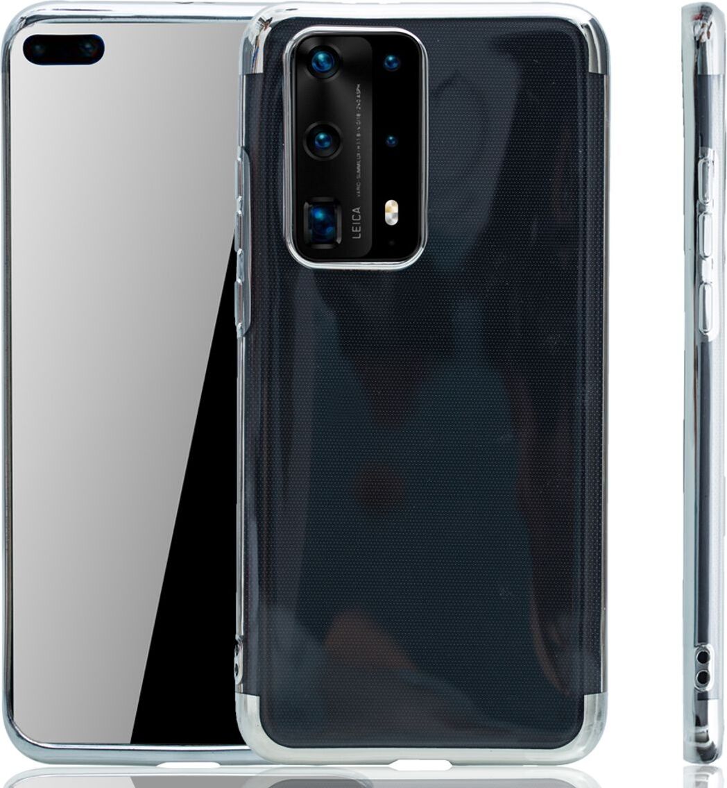 Kryt na mobilný telefón pre Huawei P40 Pro Silver - Clear - TPU Silikónové puzdro Zadný kryt Ochranný kryt v transparentnej striebornej farbe