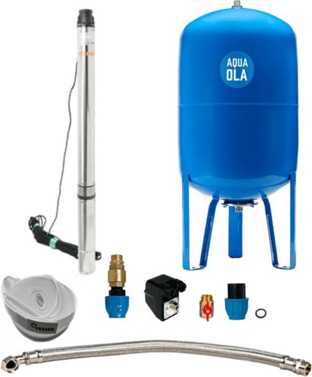 AQUA OLA Hauswasserwerk mit Unterwasserpumpe 3,5" SC 3-18 400V/100l - RTS