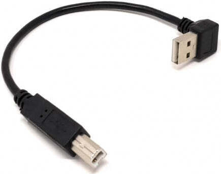 System-S USB Typ A Aufwärts gewinkelt zu USB Typ B Kabel 20 cm