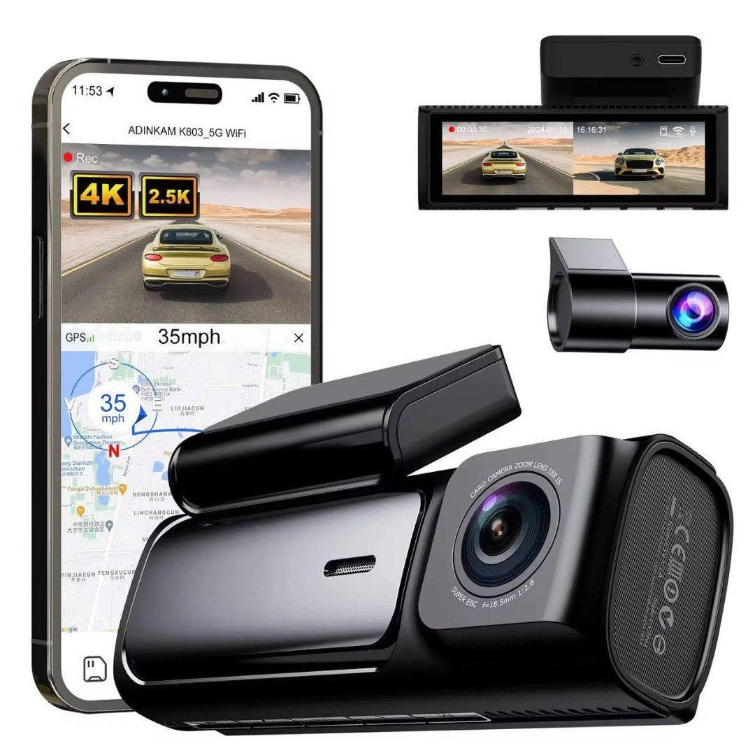 GOLDSTERN-TECH K803 DriveVision Dashcam Dual 4K+2.5K, GPS, 5 GHz WLAN, Parkmodus, IPS-Display