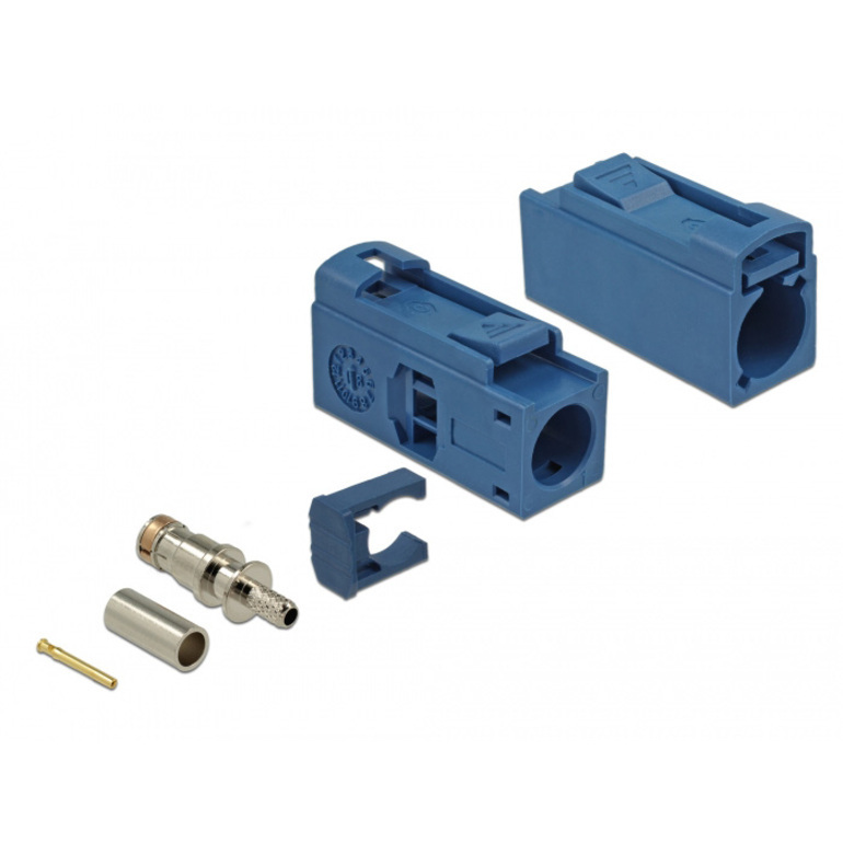 Delock FAKRA C Buchse 25 mm (lang) zum Crimpen 89687