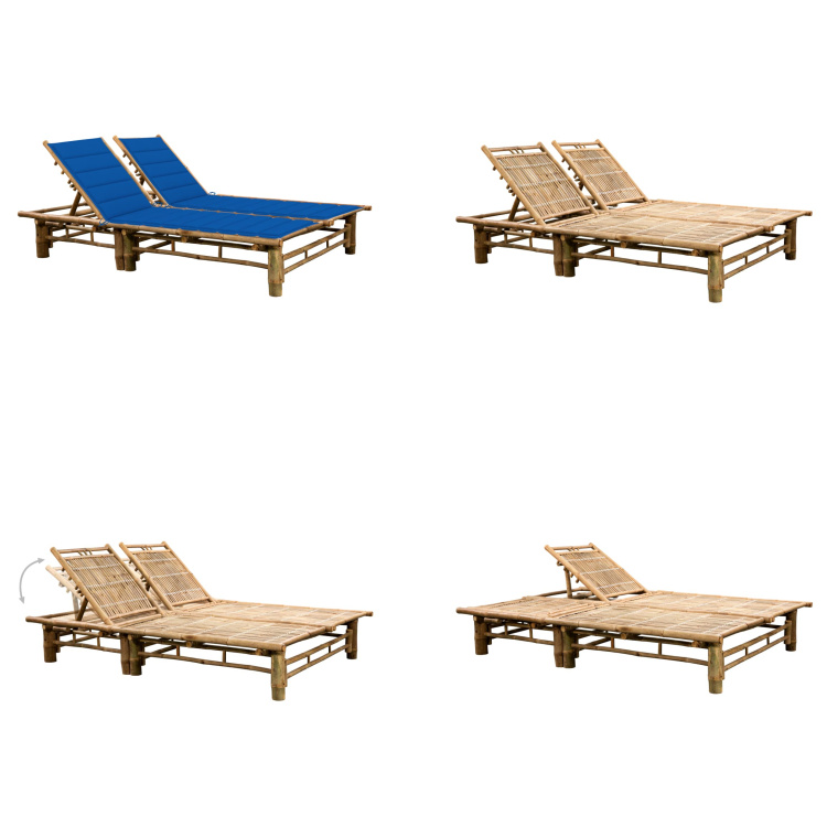 vidaXL Lehátko pre 2 osoby s bambusovými vankúšmi - Lehátko - Lehátka - Záhradné ležadlá - Záhradné ležadlá