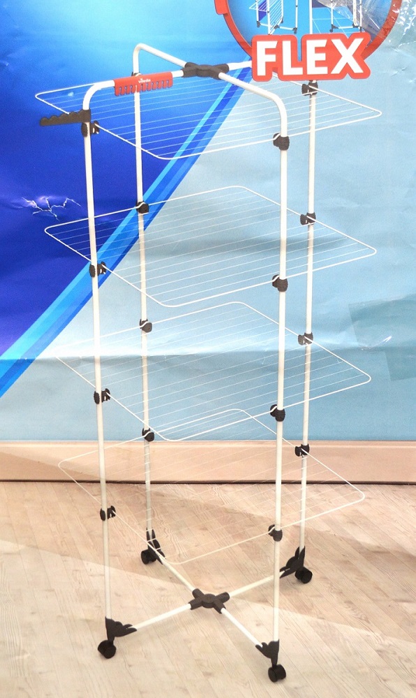 Vileda Mixer 4 Wäscheständer, 40 m Leinenlänge, Turmwäscheständer