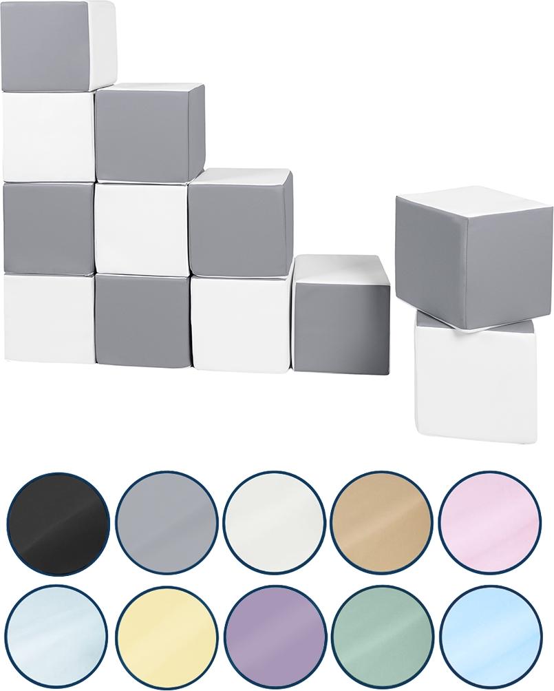 Velinda Würfel-Set mit 12 Schaumstoffwürfeln. Würfel-Set mit 12 Schaumstoffwürfeln (Farbe: weiß)