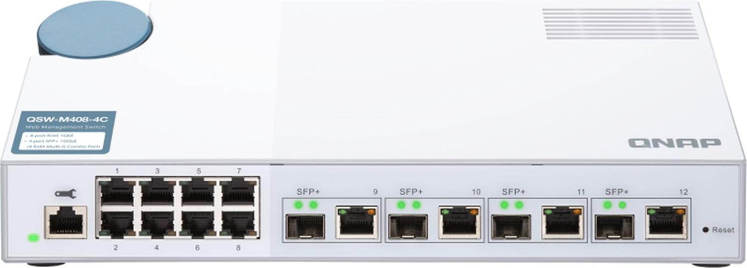 QNAP QSW-M408-4C - Switch - managed - 8 x 10/100/1000 + 4 x C 10 G-Bit SFP+ - Desktop