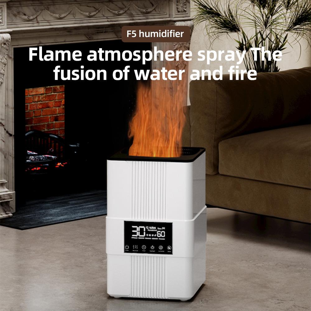 Zvlhčovače vzduchu do spálne Horné plnenie 3,5 l zvlhčovač chladnej hmly so simulovaným plameňom 3 režimy hmly Automatické vypnutie Ultrazvukový zvlhčovač vzduchu s diaľkovým ovládaním pre domácnosť / veľkú izbu / detskú izbu