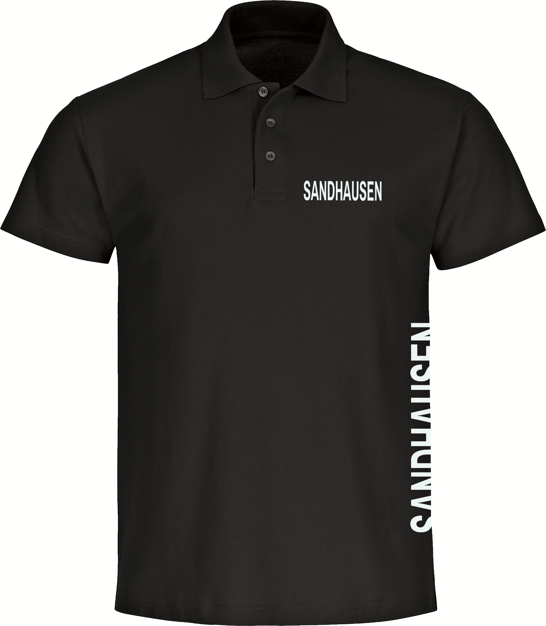 multifanshop Poloshirt - Sandhausen - Brust & Seite, schwarz, Größe 3XL