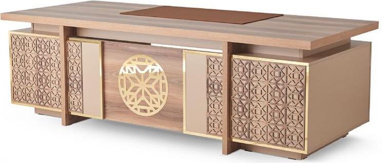 Bürotisch Stauraum Braun Schreibitsch Modern Rechteckig Büro Arbeitszimmer