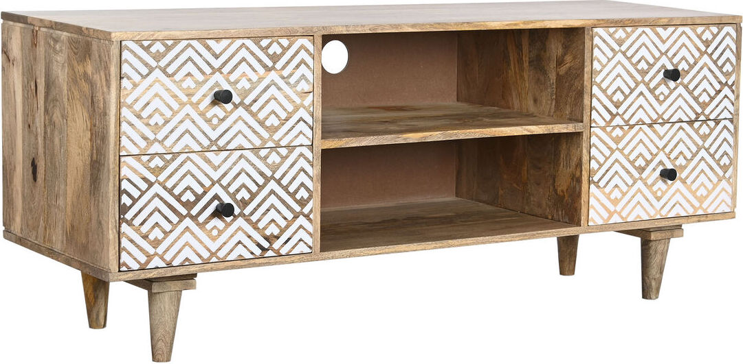 TV-Möbel DKD Home Decor 135 x 40 x 55 cm natürlich Weiß Mango-Holz METI_MB206553