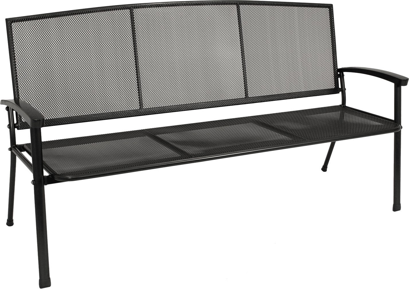 DEGAMO Gartenbank Metallbank Bank RIVO 3-sitzer 171cm, Streckmetall eisengrau 13062