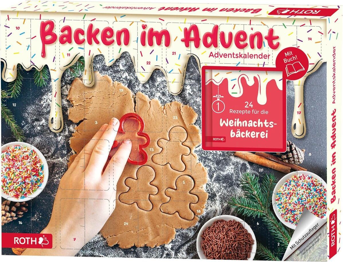 ROTH Adventskalender Backen im Advent – mit Backzutaten & Rezeptbuch - Weihnachtsfreude pur 80720