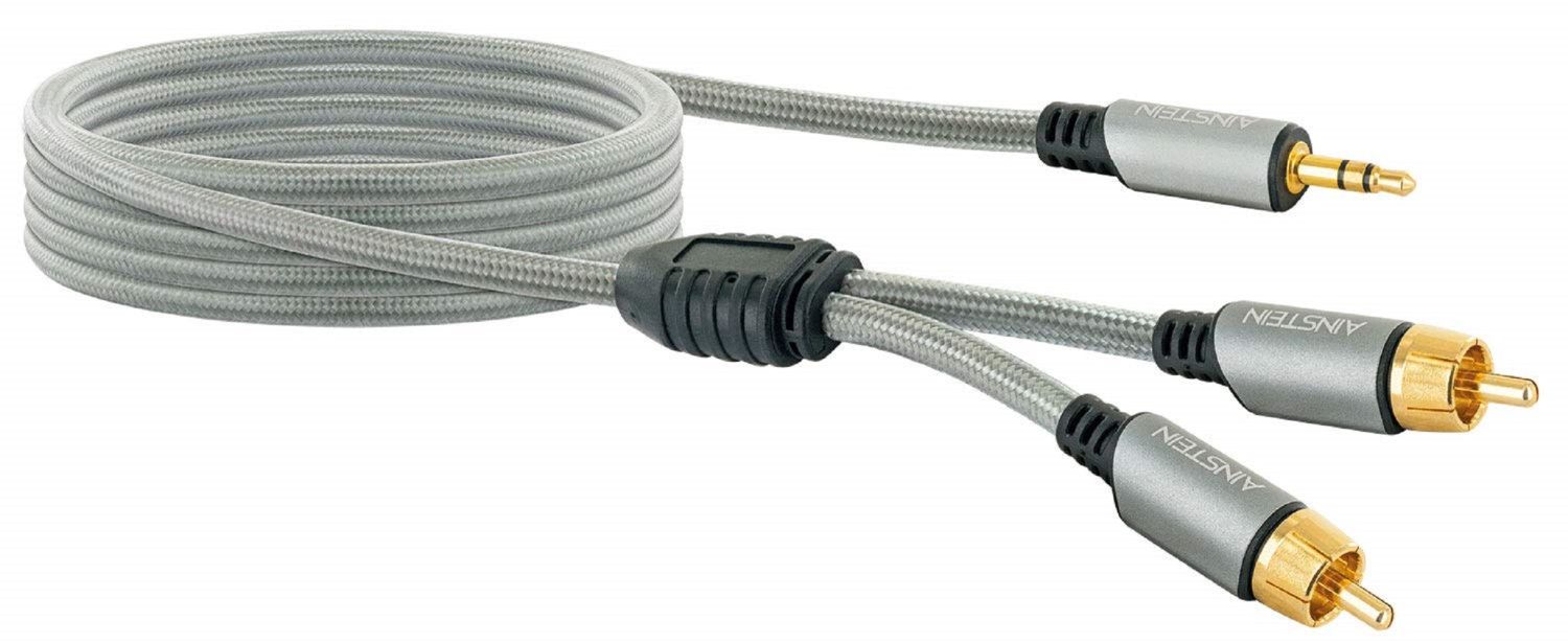 AINSTEIN 3,5 mm jack/cinch aux adaptérový kábel 2,5 m, jack konektor > 2x cinch konektor