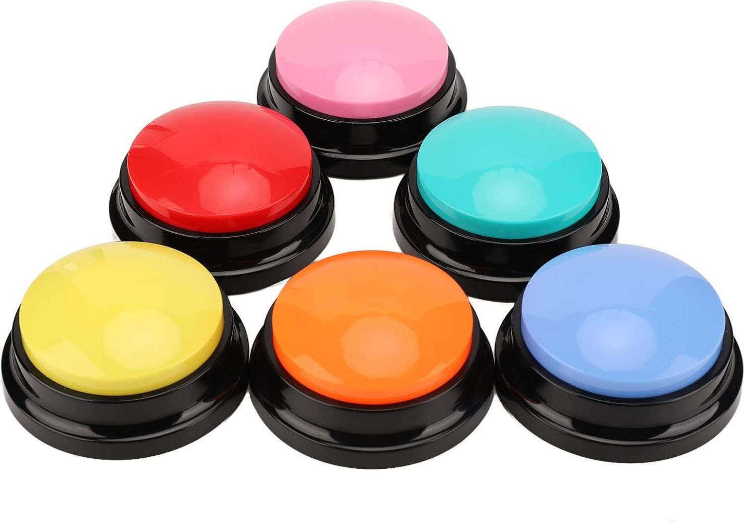 Markenlos 6 Farben Sprachaufnahmetaste Multifunktional Tragbar 30 Sekunden Tonaufnahmetaste Klare Klang für Katzen Hunde Haustiere Lustiges Spazieren