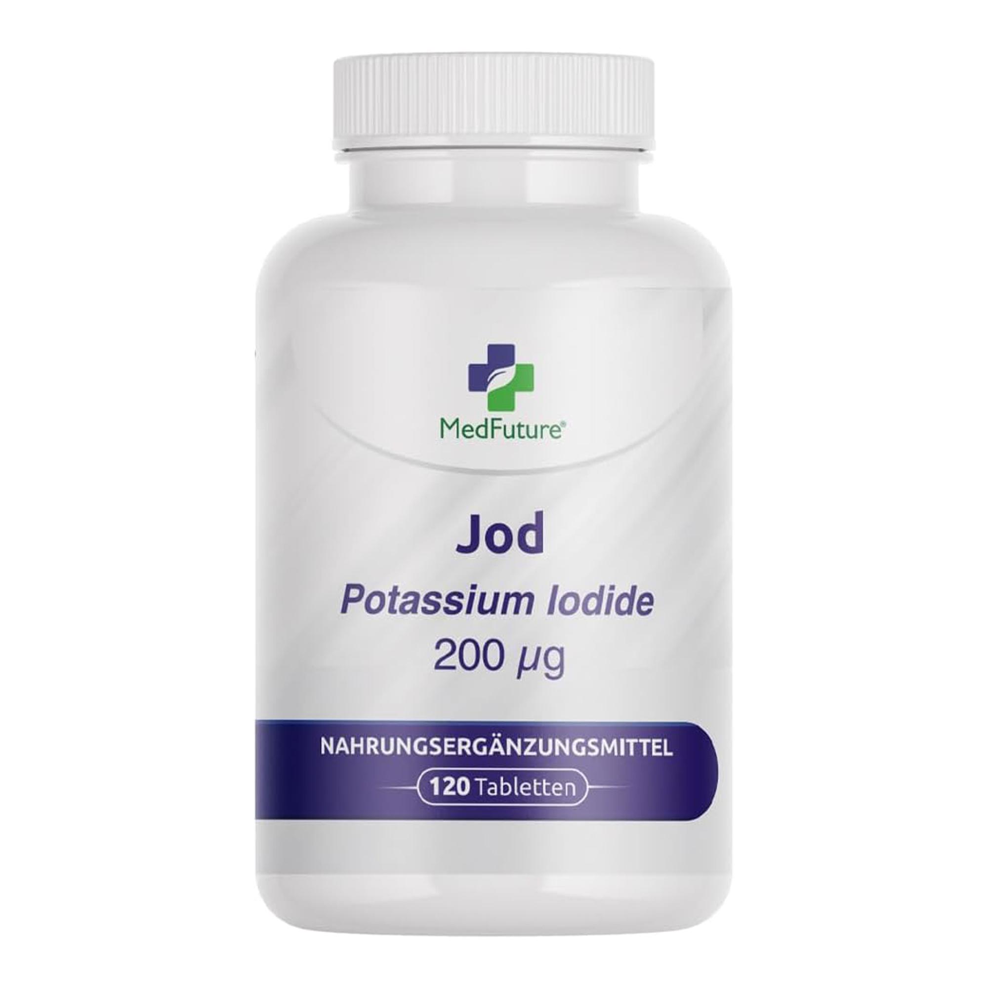 MedFuture Jod Tabletten 200 µg - 120 Tabletten - Jod trägt zur normalen Schilddrüse und Nervenfunktion bei (EFSA)