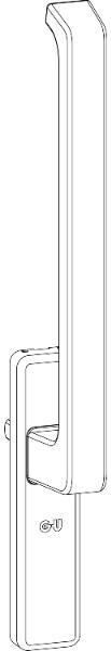 GU HS Drehgriff DIRIGENT 180° innen Rosette ohne PZ silber 6-24608-00-0-1