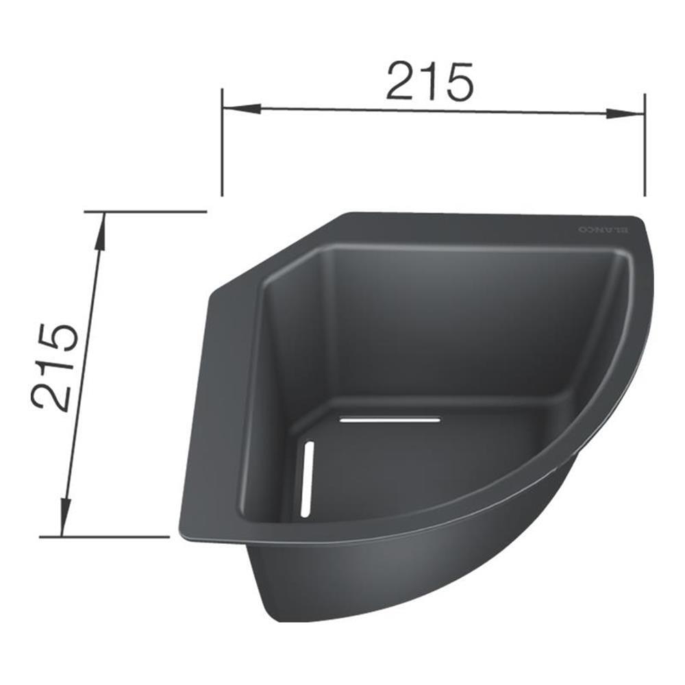 Blanco Eck-Schale 235866 Resteschale, Abtropfschale für Küchen-Spüle