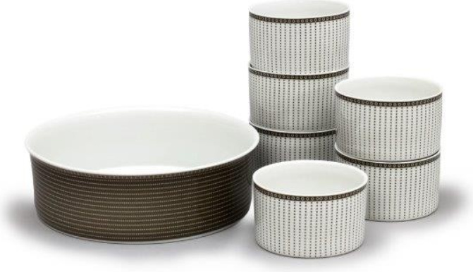 Thun 1794 Kompottenset, Ella, Saatperlen, Porzellan Thun, 7 d.