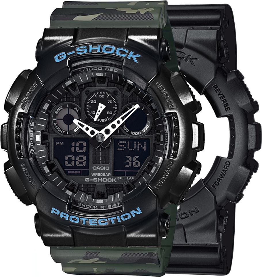 Casio G-Shock SET GA-100-1A1ER hodinky + BEZEL 10514393 + BAND 10561429 20BAR