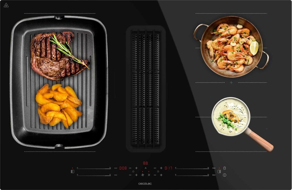 Cecotec Bolero Squad IH 4800 TotalFlex80, Čierna, Vstavaný, 80 cm, Indukčná varná doska so zónami, Sklo, 4 zone(s)