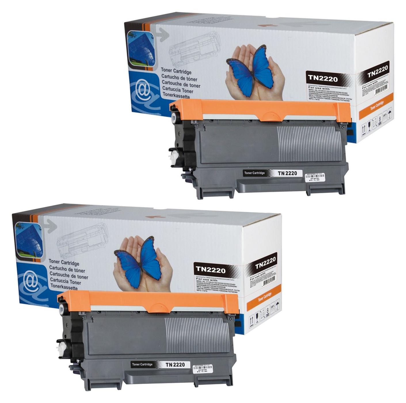 2 Toner TN2220 + 1 Drum DR2200 Compatibili Brother DCP-7065 DCP-7070 MFC-7360 2 Toner TN2220 + 1 Drum DR2200 Compatibili Brother DCP-7065 DCP-7070 MFC-7360