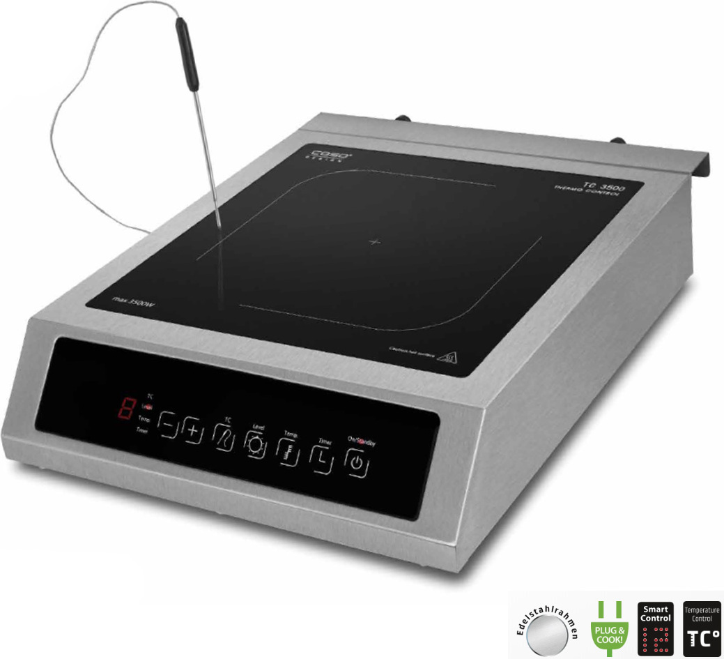 Caso TC 3500 Thermo Control - Indukčná varná doska s teplomerom - 3500 W - časovač