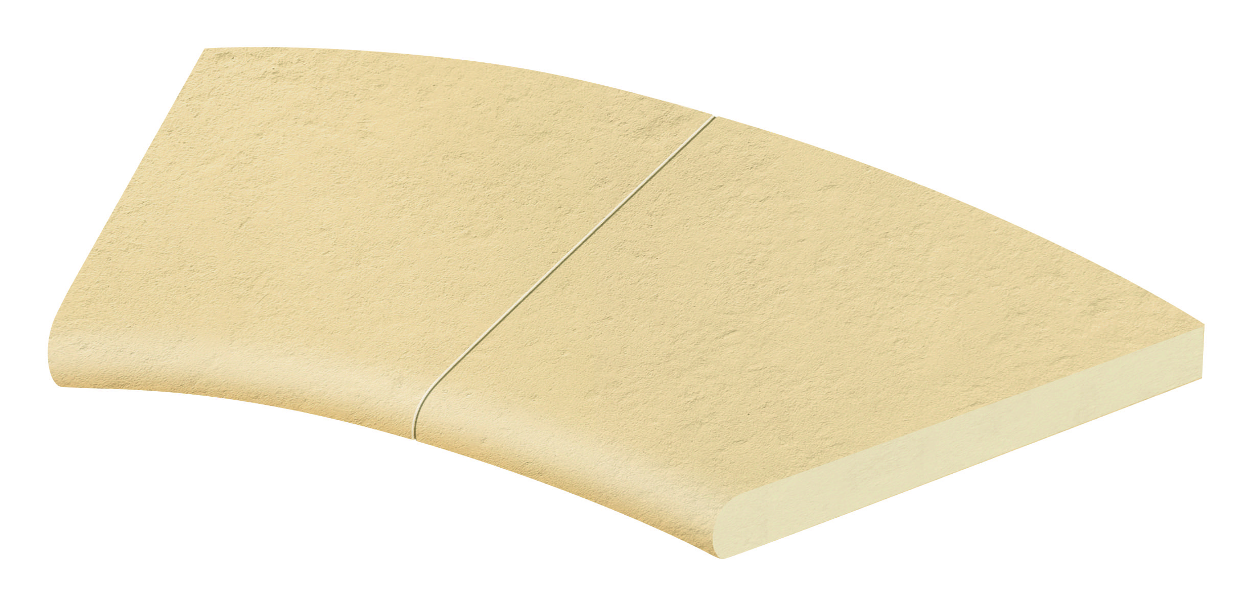 Weser Bauelemente-Werk GmbH WESERWABEN® Pool- / Beckenrandsteine - Solum Champagne Innenrundung R50 63,5 x 31 x 3,2 cm Flache Steine