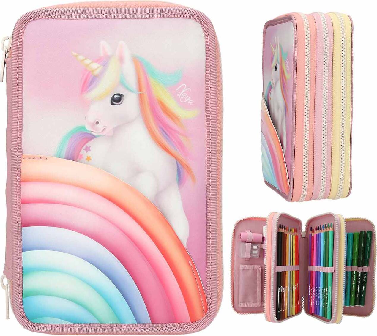 Depesche Ylvi Federmäppchen 3-Fach Einhorn Schulbedarf 13278