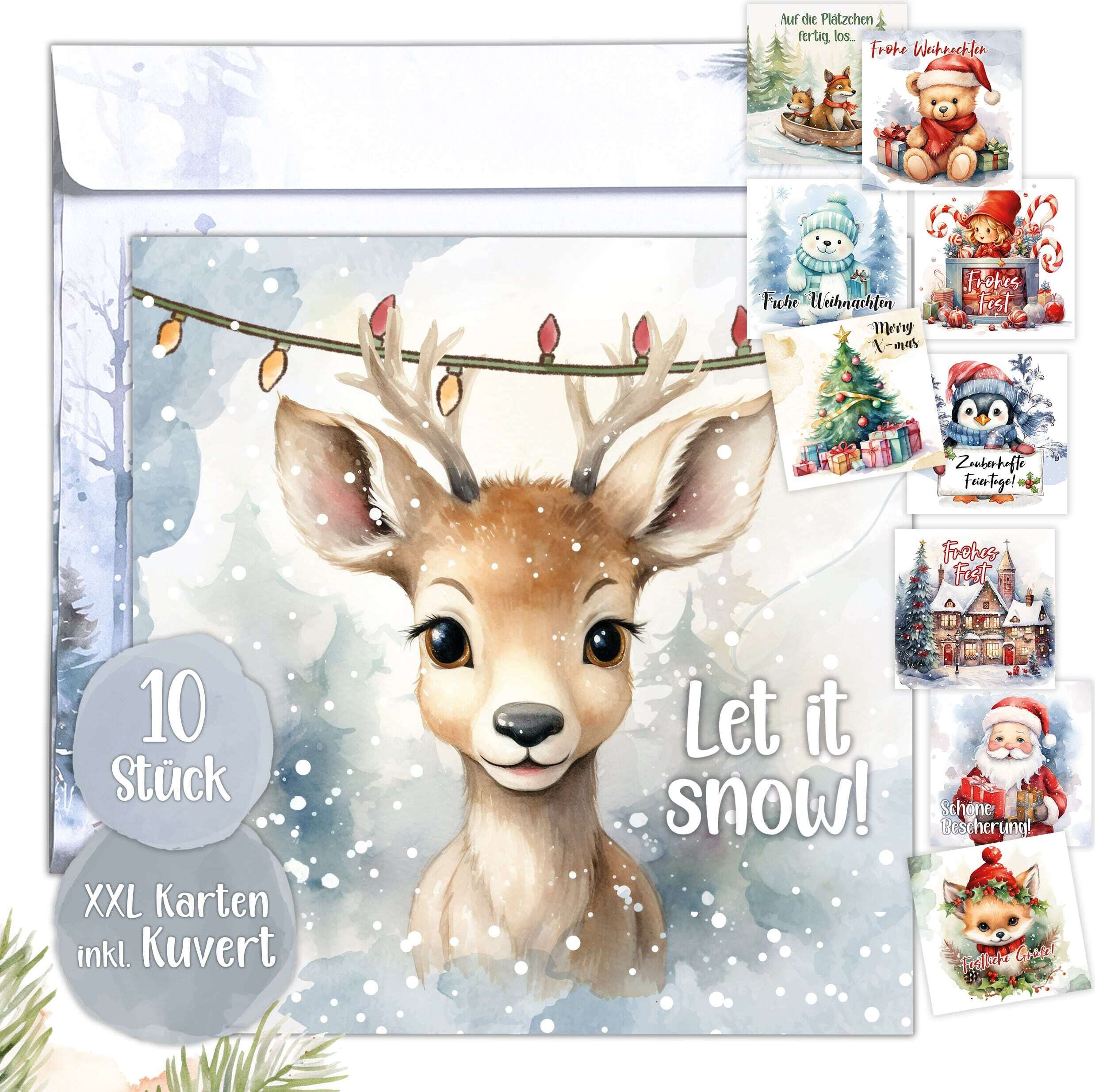 Weihnachtskarte Mit Umschlag Von The Life Barn – A6, Hochwertiges Papier, Beschreibbar, In Deutschland Gedruckt