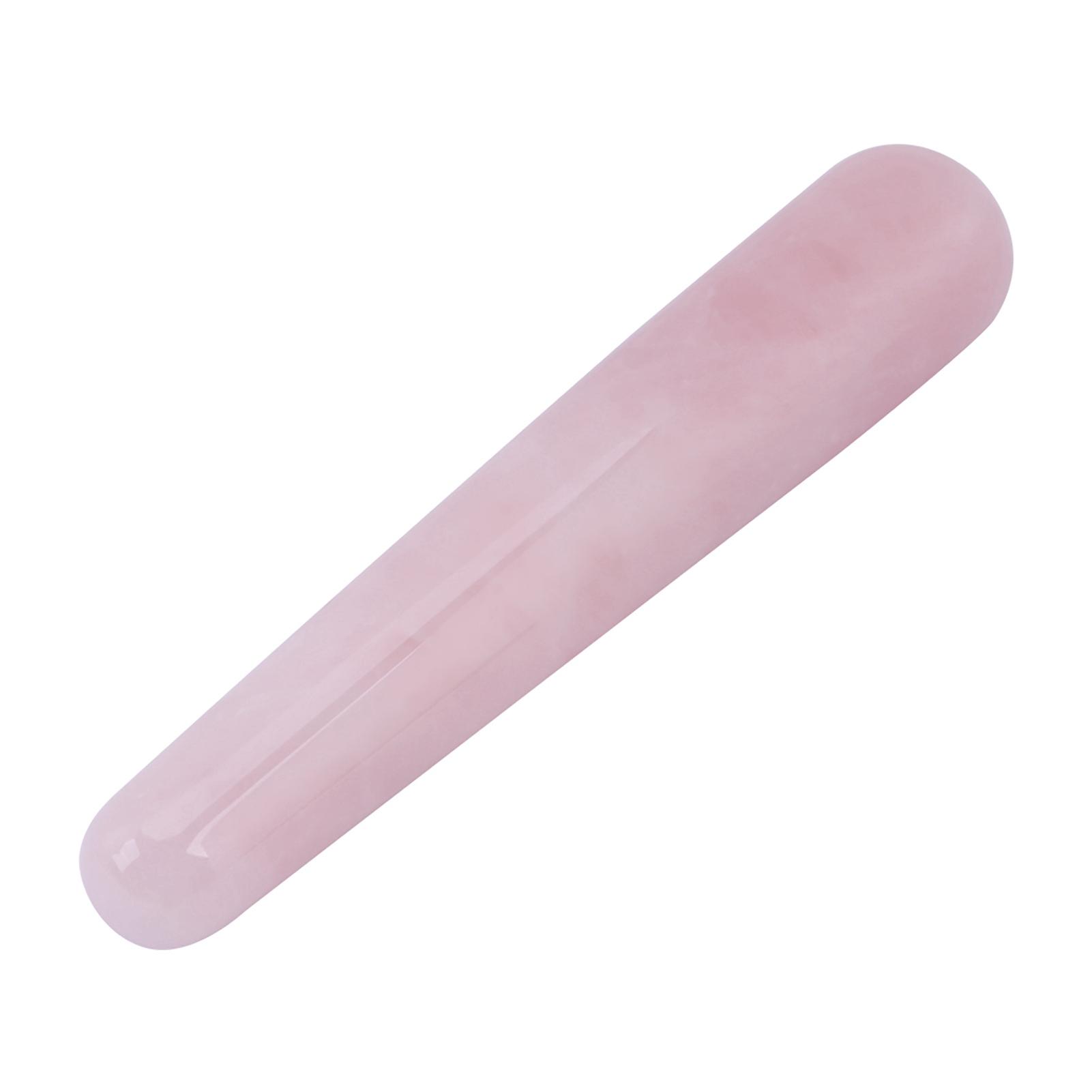 Gistuch 1pc natürliche Quarzkristall Gesichtsmassage Stein Stein glatte Stock Massagewerkzeug Rosa 100mm