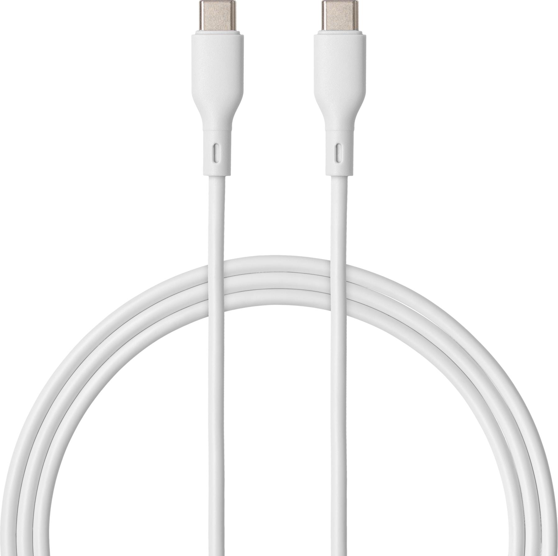 QUALO Recycling USB-C-auf-USB-C-Kabel 1,5 m 3A weiß QRC-CC-00 60W