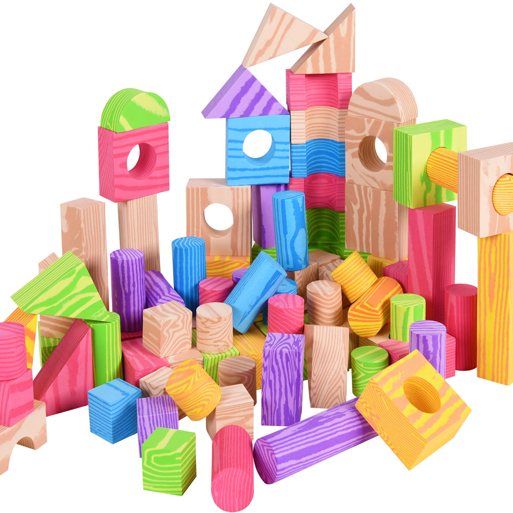40 Stück Kinder Bunt Weich Silikon Bauklötze Steine Konstruktion Spielzeug 