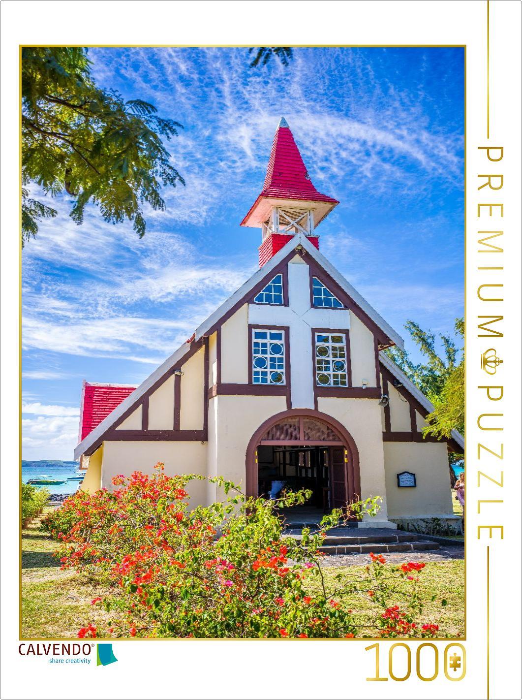 CALVENDO Puzzle Mauritius - Notre-Dame Auxiliatrice in Cap Malheureux | 1000 Teile Lege-Größe 64x48cm Foto-Puzzle für glückliche Stunden