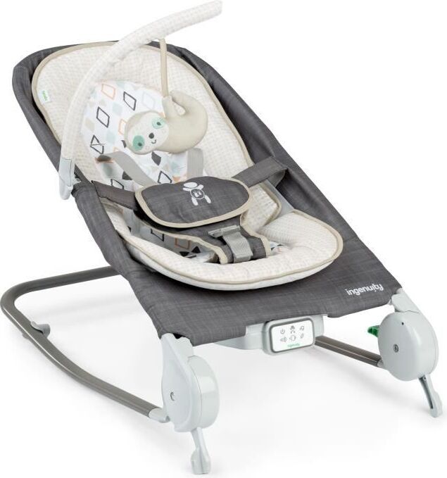 Schaukel- und Hüpfsitz INGENUITY Happy Belly Musik Vibrationen Abnehmbarer Aktivitätsbogen Kleines Faultier-Plüschtier ING74451168534