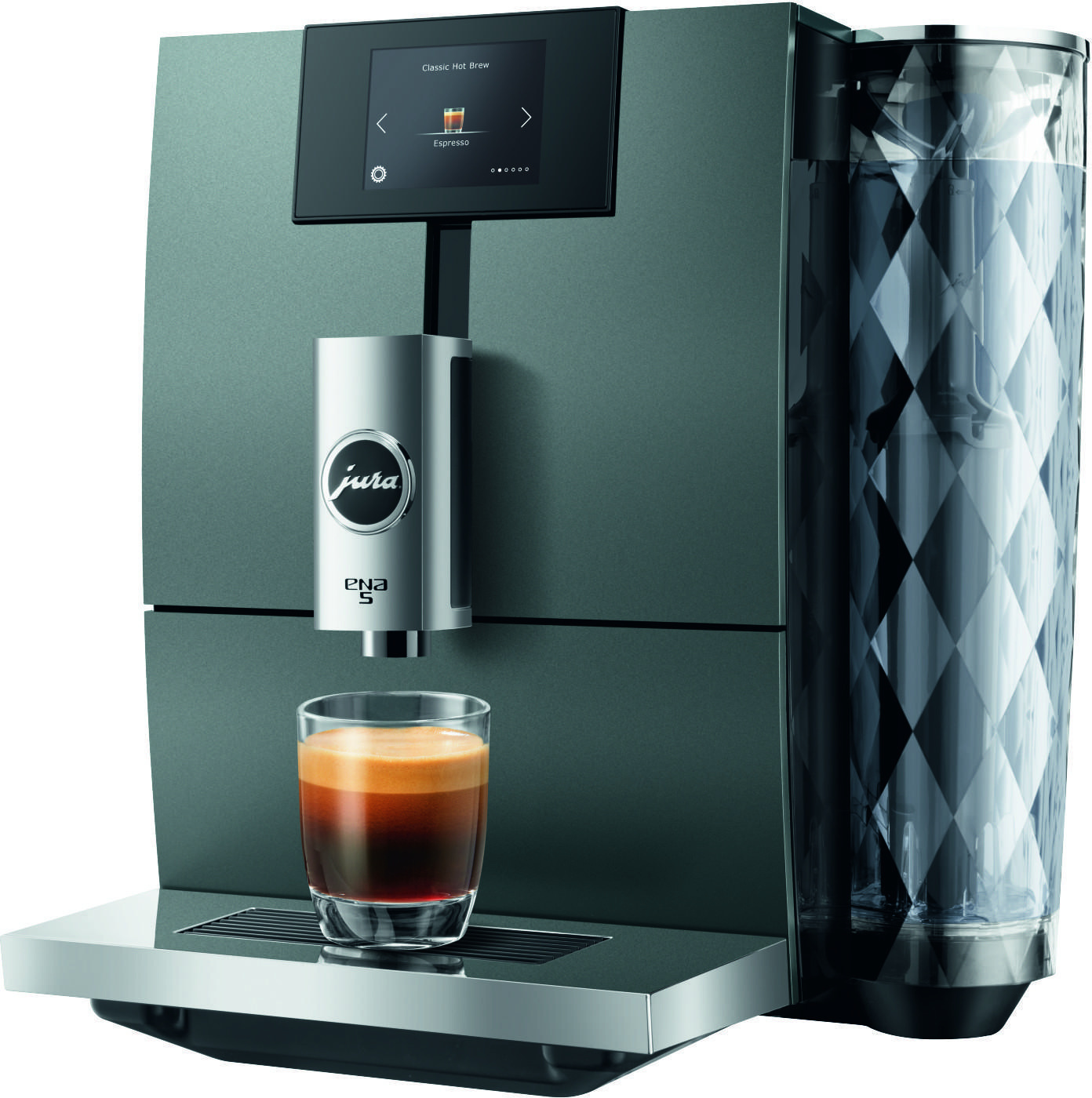 JURA ENA 5, Espresso kávovar, 1,1 L, Kávové zrná, Mletá káva, Vstavaný mlynček, 1450 W, Čierna, Zelená
