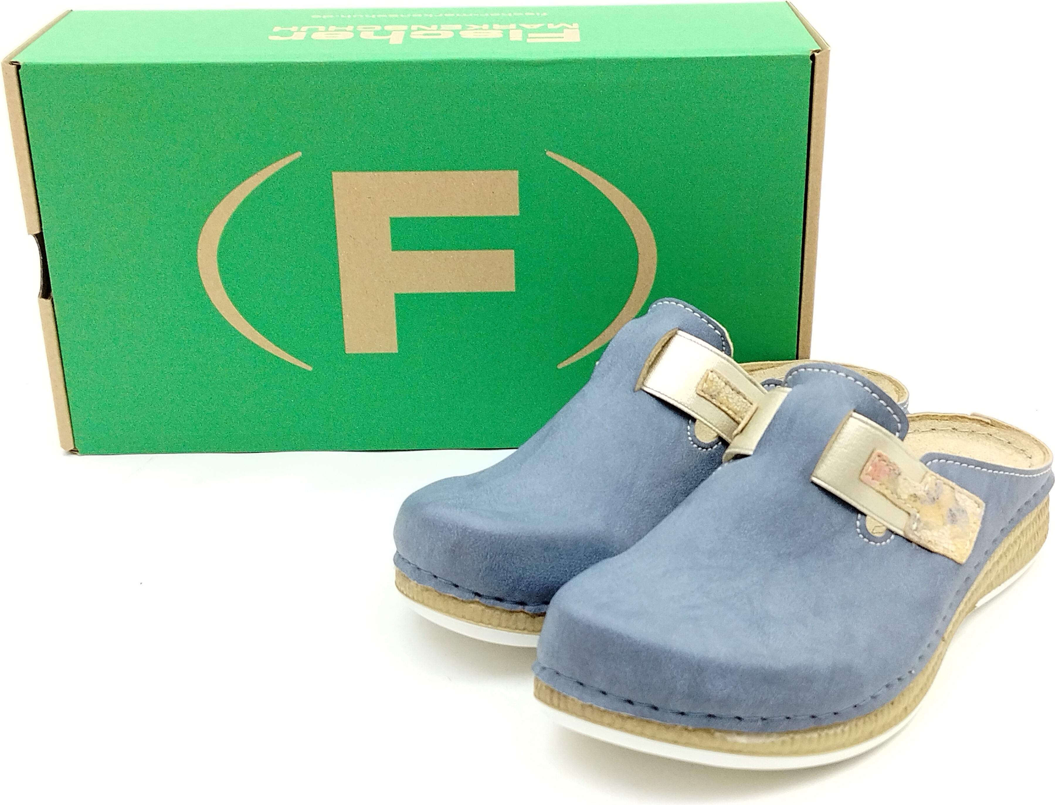 Fischer Markenschuhe Clogs jeans in Gr. 36 0642 55