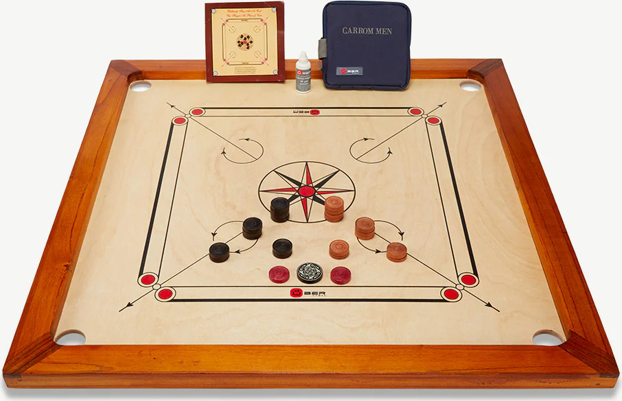 Ubergames Carrom Set- 7kg, Topspiel aus Asien- aus ECO-holz, mit Transporttasche fur die Steine UG-705