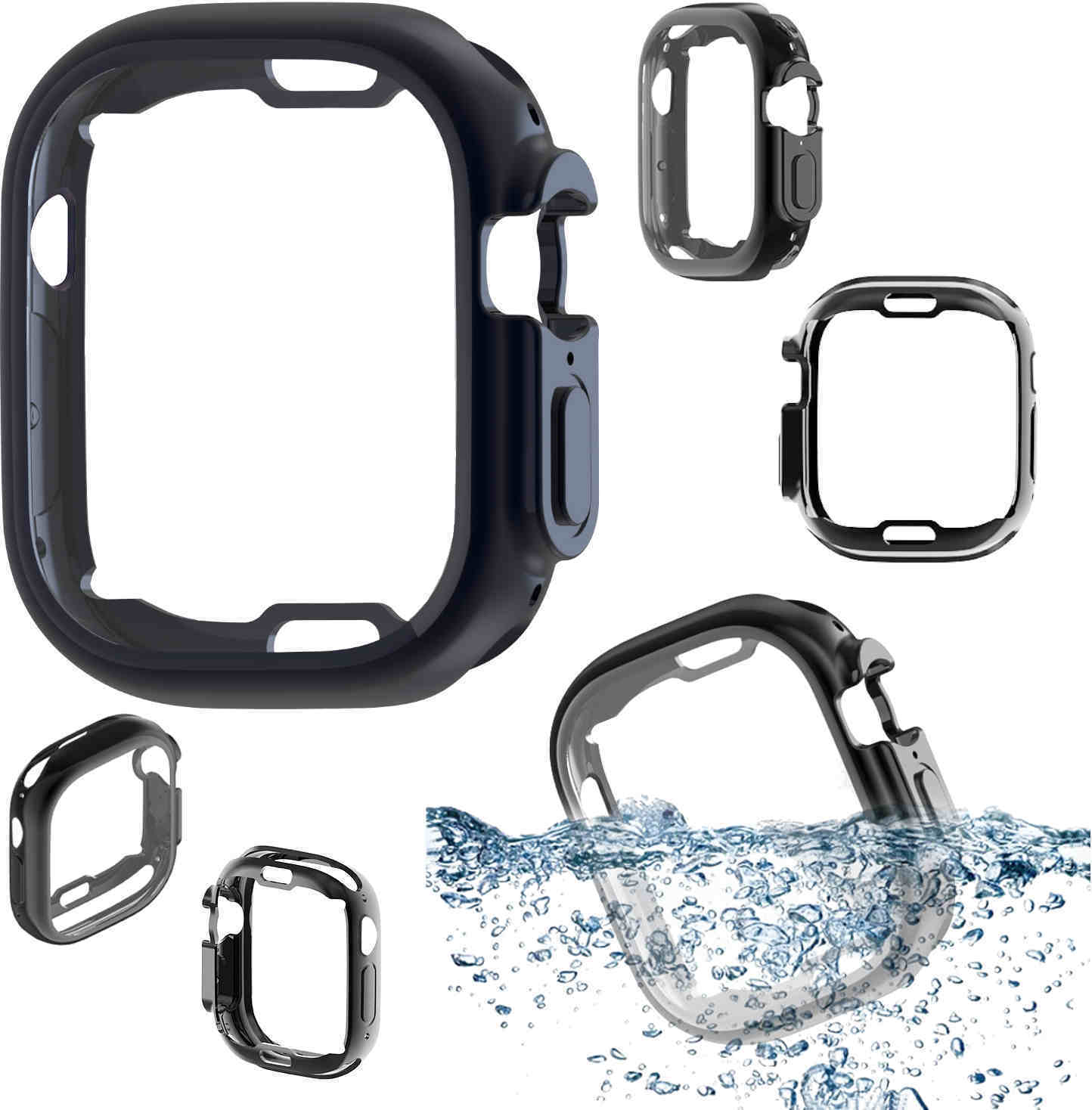 Pre Apple Watch Ultra 1 + 2 49 mm 2 v 1 Puzdro TPU Cover + PET fólia