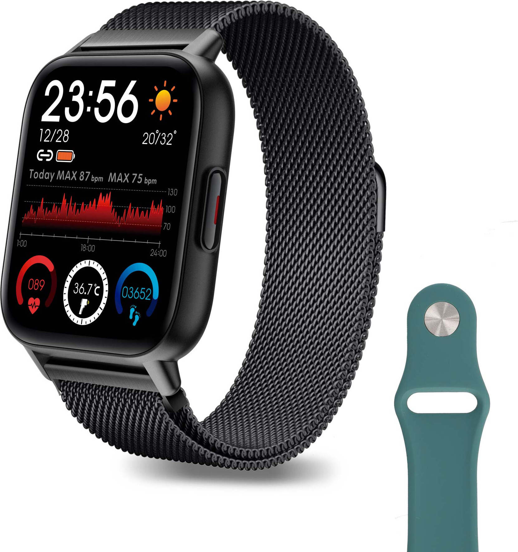 SOONTEC Watch Smartwatch Series 8.1 Black | 43 mm IPS Full Touch BT 5.2 10 športových režimov Vodotesné