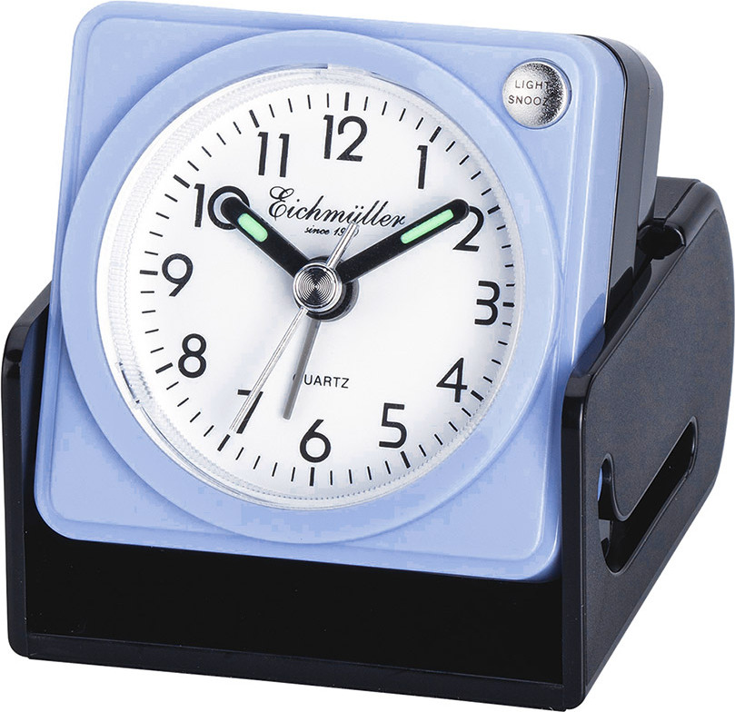Eichmüller Reisewecker | Wecker mit Ansteigender Weckton und Schutzkappe blau RE-31801-blau
