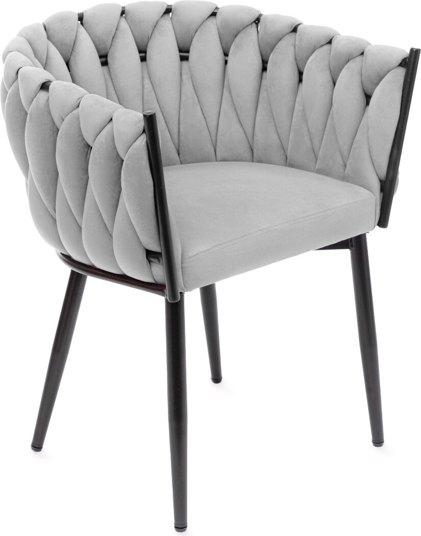 HOMLA PRINSSI Stuhl Velours grau 64x54x73 cm