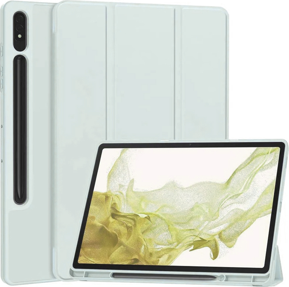 Techsuit Flex Trifold puzdro na tablet s držiakom na ceruzku pre Samsung Galaxy Tab S8/S7 - svetlomodré