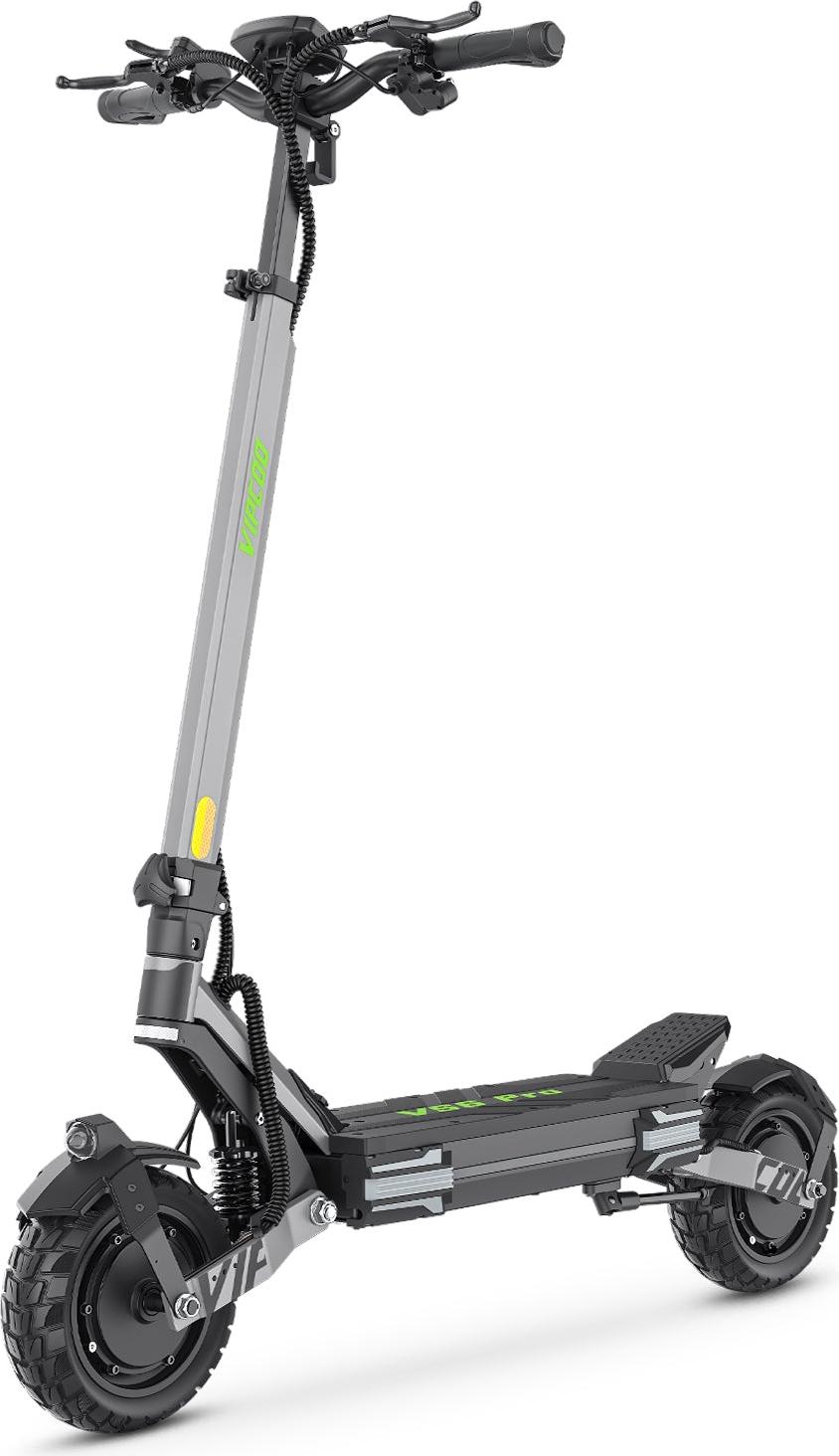 Elektrický Kolobežka VIPCOO VC-VS6 PRO - 2*1200W Motor 52V20.8Ah Batéria 10" Kolesá Skladacia Mechanické Kotúčové Brzdy - Sivá