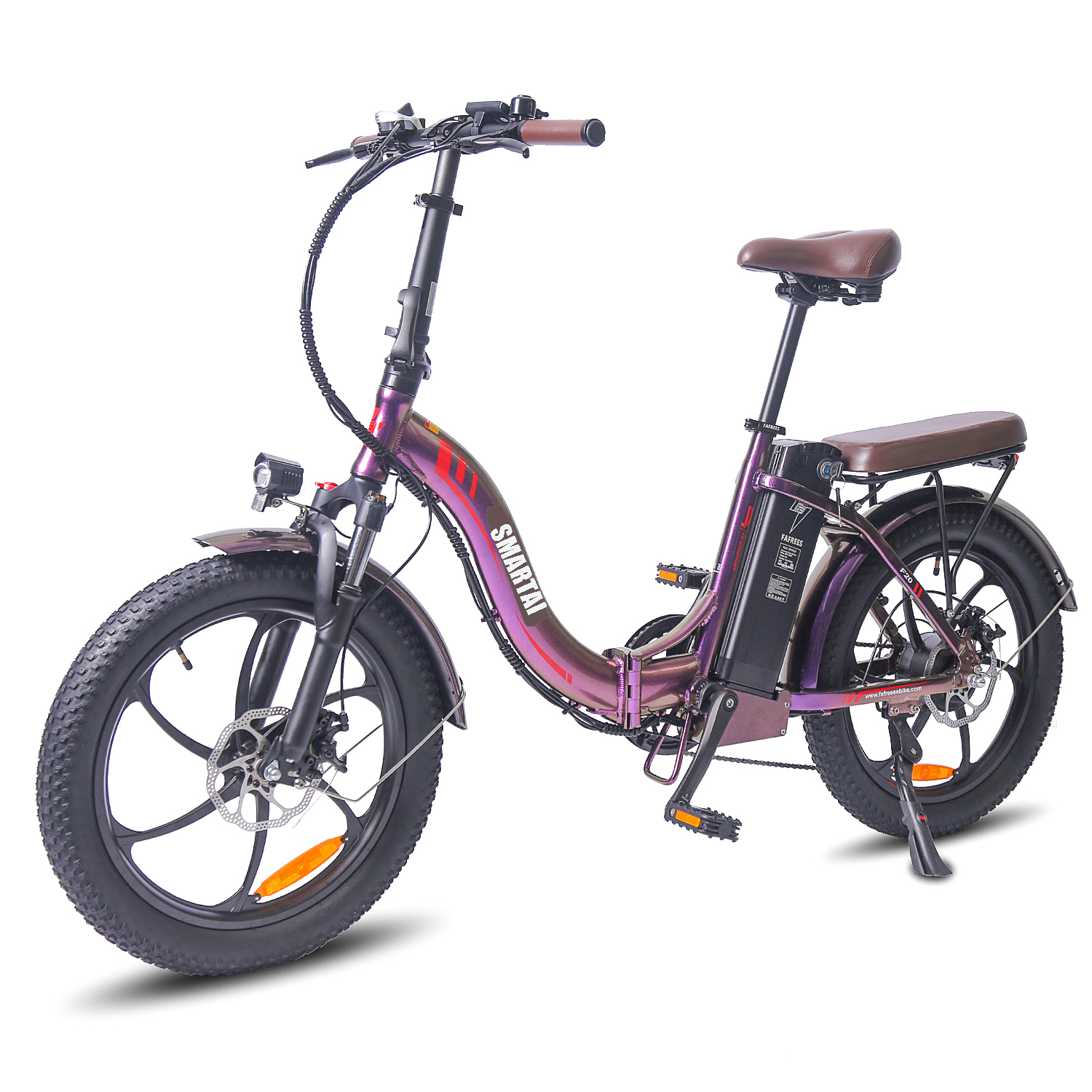 20 palcový skladací elektrický bicykel Skladací bicykel 20 * 3.0 Fat Tire Folding Mountain Bike Purple