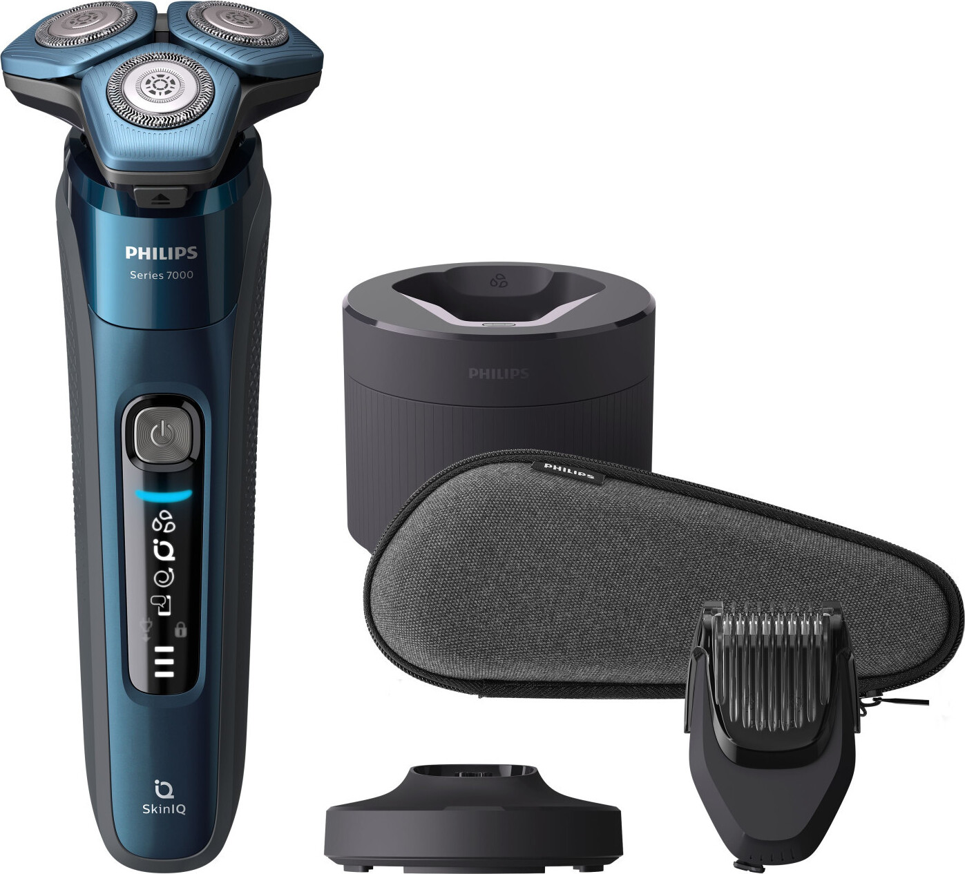 Philips Elektrorasierer S7786 59 Blau Silber SkinIQ Präzisionstrimmer